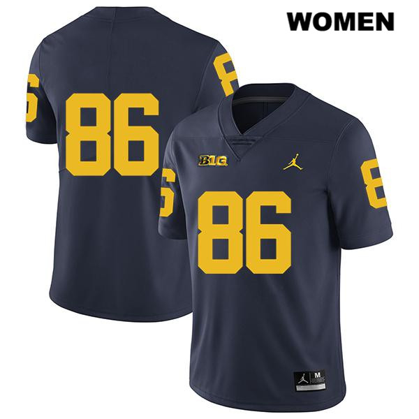 Women's NCAA Michigan Wolverines Luke Schoonmaker #86 No Name Navy Jordan Brand Authentic Stitched Legend Football College Jersey DP25E28FL